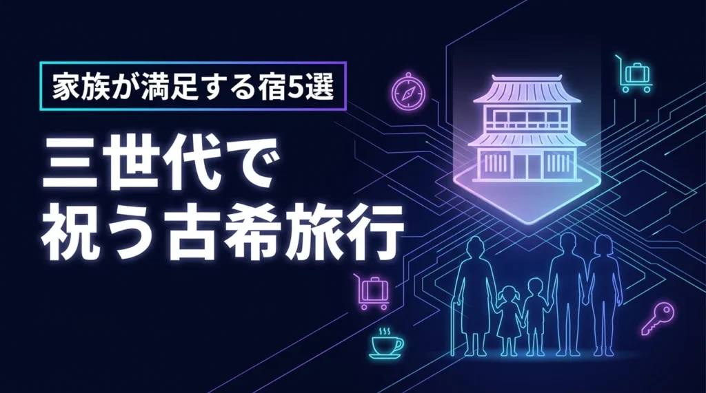 古希祝いは三世代の旅行で絆を深めよう！家族全員が満足する宿5選とコツ